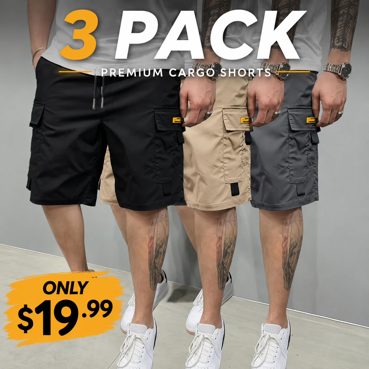 Men's Multi-Pocket Cargo Shorts Comfortable & Stylish