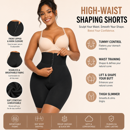 Women's High Waist Tummy Control Shaping Shorts | Butt Lift Workout Biker Shorts