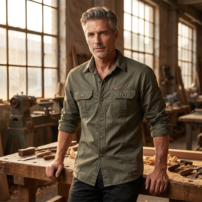 📢📢50% OFF !! ⏰Men's Long Sleeve Cotton Workwear Shirt