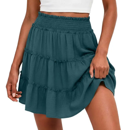 55K+ SOLD!✨🔥Women's Boho Floral Skorts, Flowy Tiered Ruffle Elastic-Waist Bottoms with Built-in Shorts and Pockets, Casual Style