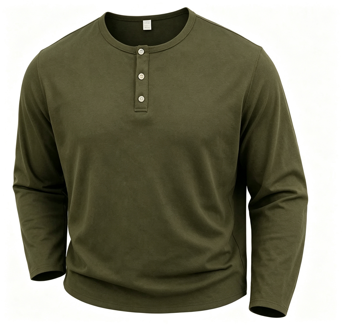 Men's Casual Henley Neck Long Sleeve Shirt