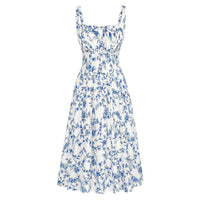 White Blue Floral