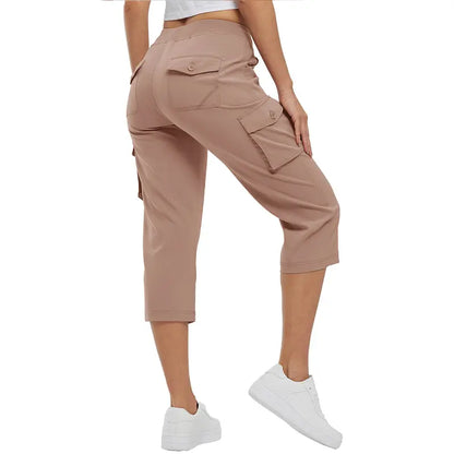 Women's Plus Size Cargo Capri Pants – Lightweight Loose Fit Summer Pants