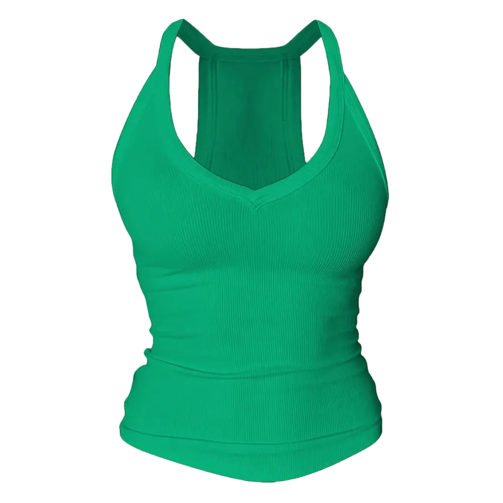 Built-in bust support, sleeveless backless slim-fit basic tank top
