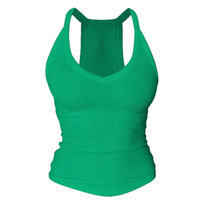 Built-in bust support, sleeveless backless slim-fit basic tank top