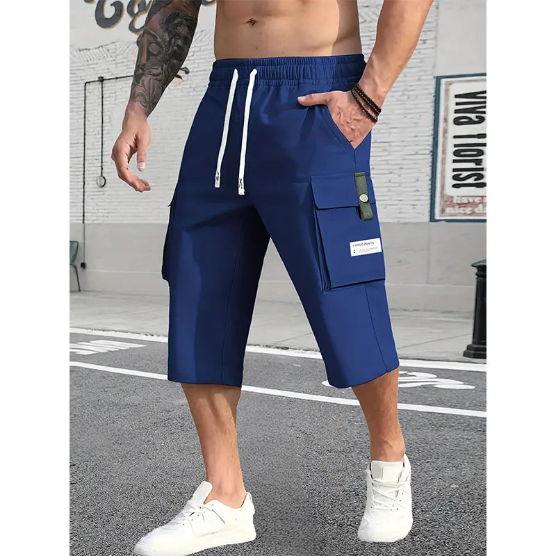 Men's Casual Cargo Shorts – Lightweight Multi-Pocket Bermuda Shorts with Elastic Drawstring Waist, Loose Fit for Work, Hiking, Travel & Everyday Wear