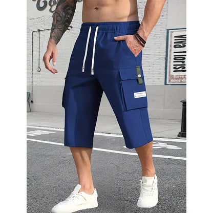 Men's Casual Cargo Shorts – Lightweight Multi-Pocket Bermuda Shorts with Elastic Drawstring Waist, Loose Fit for Work, Hiking, Travel & Everyday Wear