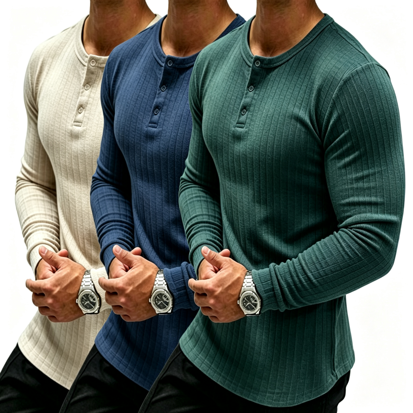 Men's Slim Fit Henley Shirt