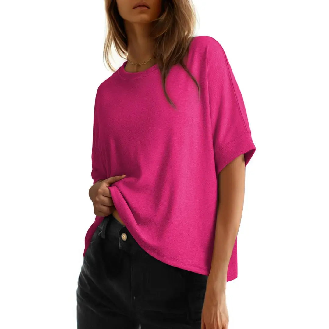 Women's Oversized T-Shirt | Soft Loose Fit Casual Crew Neck Basic Tee for Everyday Wear