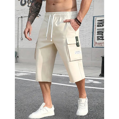 Men's Casual Cargo Shorts – Lightweight Multi-Pocket Bermuda Shorts with Elastic Drawstring Waist, Loose Fit for Work, Hiking, Travel & Everyday Wear