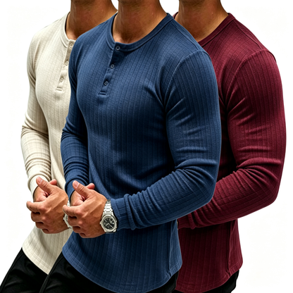 Men's Slim Fit Henley Shirt