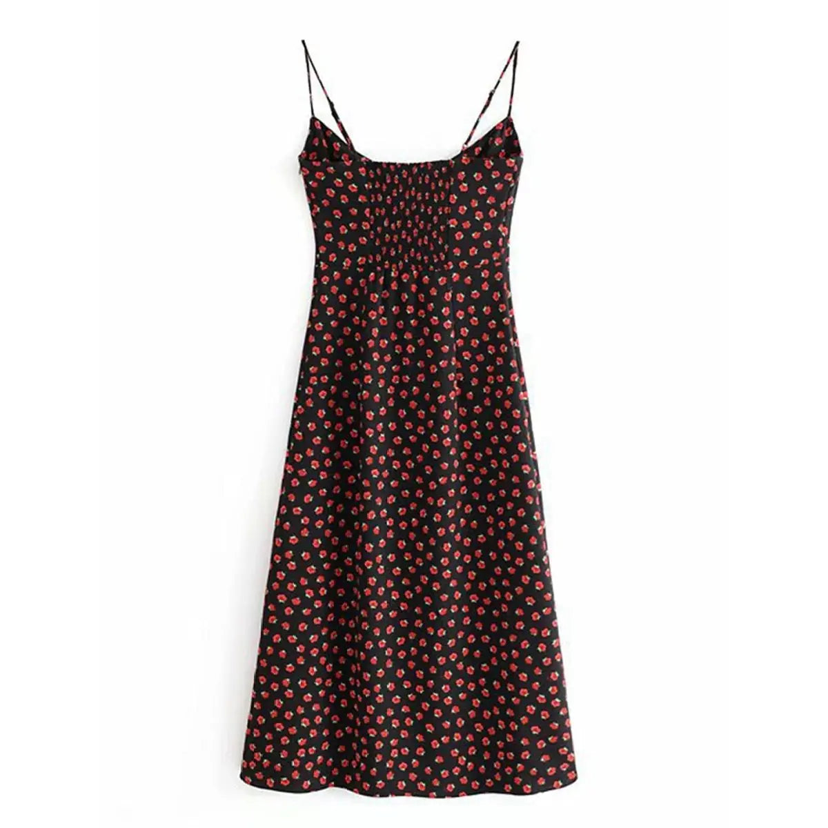 Women's Floral Slip Dress – Square Neck Spaghetti Strap Bodycon Sundress with Adjustable Straps, Tie Front, Y2K Summer Casual Dress