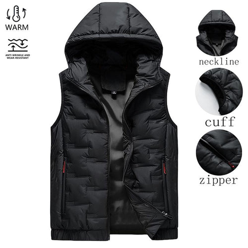 🍂 Easy Layering Comfort | Men's Hooded Front-Zip Insulated Vest