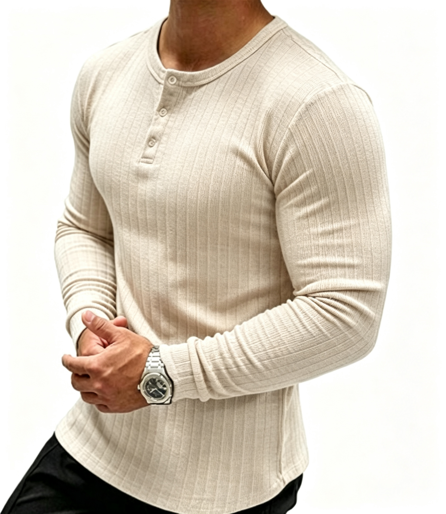 Men's Slim Fit Henley Shirt