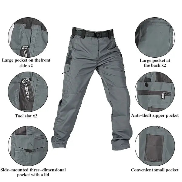 Men's Tactical Cargo Pants – Lightweight Durable Outdoor Pants with Multi-Pocket Utility Design for Work, Hiking, Fishing & Camping