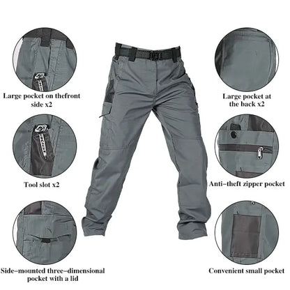 Men's Tactical Cargo Pants – Lightweight Durable Outdoor Pants with Multi-Pocket Utility Design for Work, Hiking, Fishing & Camping