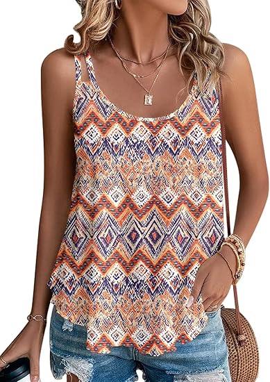 Women's Lightweight Spaghetti Strap Tank Top | Loose Fit Scoop Neck Summer Beach Cami