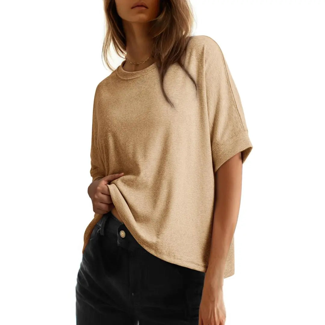 Women's Oversized T-Shirt | Soft Loose Fit Casual Crew Neck Basic Tee for Everyday Wear