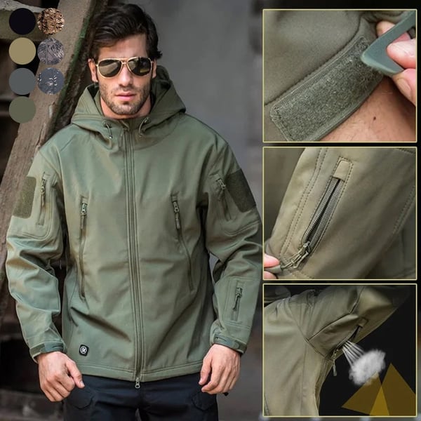 Hot Seller🔥Men's Waterproof Windproof Jacket – Warm Fleece Lined, Adjustable