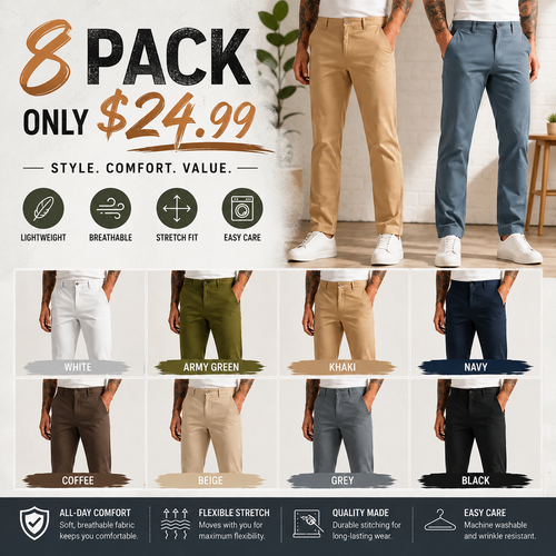 Men's Golf Stretch Straight Pants