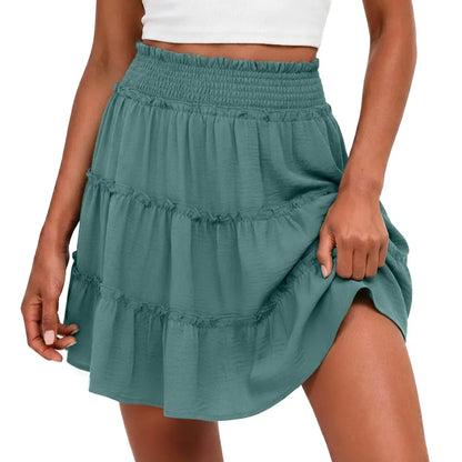 55K+ SOLD!✨🔥Women's Boho Floral Skorts, Flowy Tiered Ruffle Elastic-Waist Bottoms with Built-in Shorts and Pockets, Casual Style