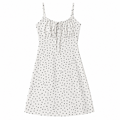 Women's Floral Slip Dress – Square Neck Spaghetti Strap Bodycon Sundress with Adjustable Straps, Tie Front, Y2K Summer Casual Dress