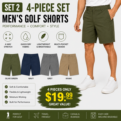 Men's 9" Golf Shorts Quick-Dry Stretch Lightweight Casual Work Shorts with 3 Pockets