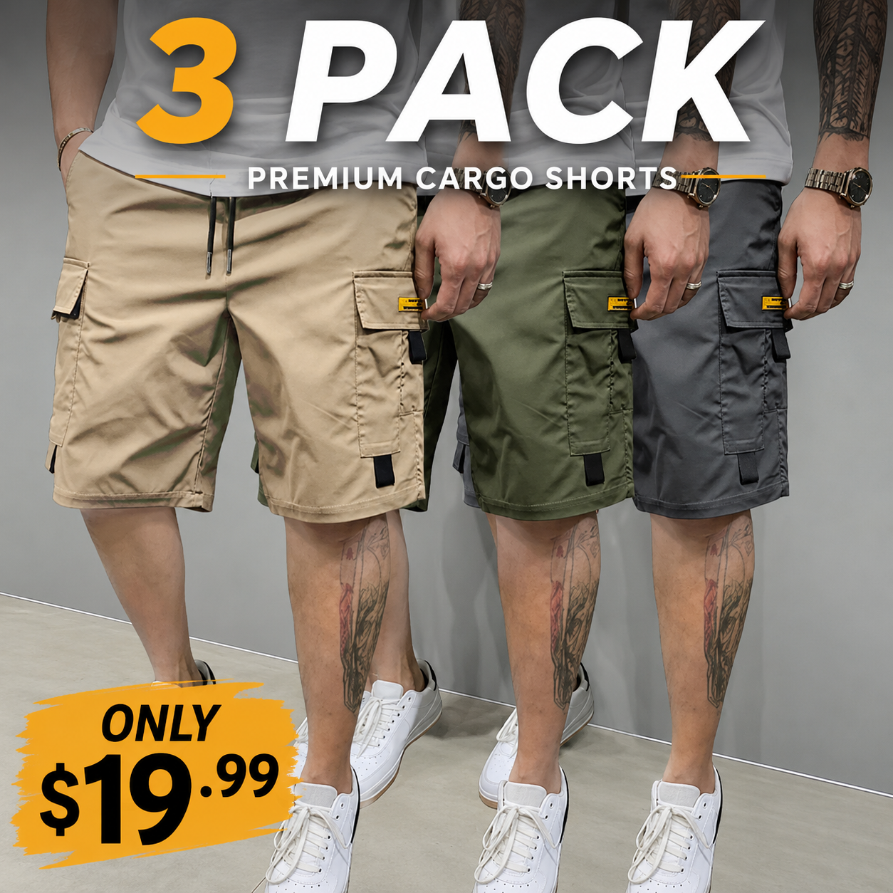 Men's Multi-Pocket Cargo Shorts Comfortable & Stylish