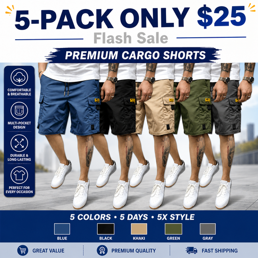 Men's Multi-Pocket Cargo Shorts Comfortable & Stylish