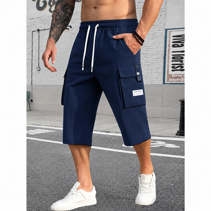 Men's Casual Cargo Shorts – Lightweight Multi-Pocket Bermuda Shorts with Elastic Drawstring Waist, Loose Fit for Work, Hiking, Travel & Everyday Wear