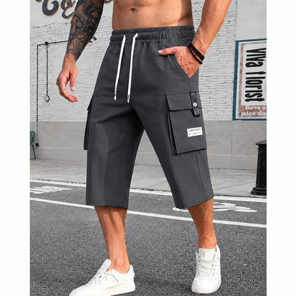 Men's Casual Cargo Shorts – Lightweight Multi-Pocket Bermuda Shorts with Elastic Drawstring Waist, Loose Fit for Work, Hiking, Travel & Everyday Wear