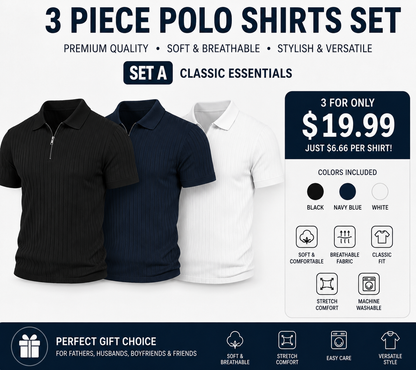 8.1K+ SOLD! |Men's Ribbed Knit 1/4 Zip Polo Shirt – Short Sleeve Casual Golf Sweater Polo for Business Casual, Travel & Everyday Wear