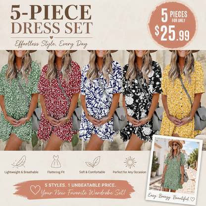Women's Textured Button Front Mini Dress with Pockets – Short Sleeve Loose Fit Casual Summer Dress
