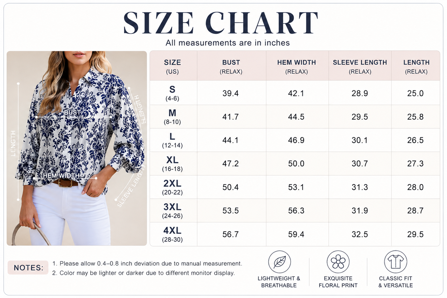 Women's Floral Chiffon Button Down Blouse – V Neck Long Sleeve Casual Boho Shirt