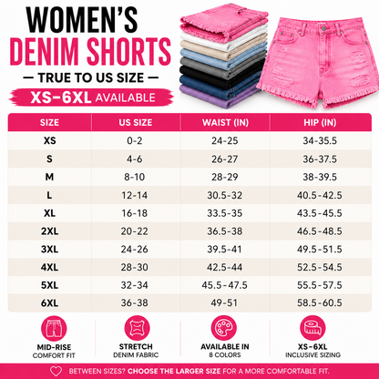 Women's Casual Mid Rise Denim Shorts