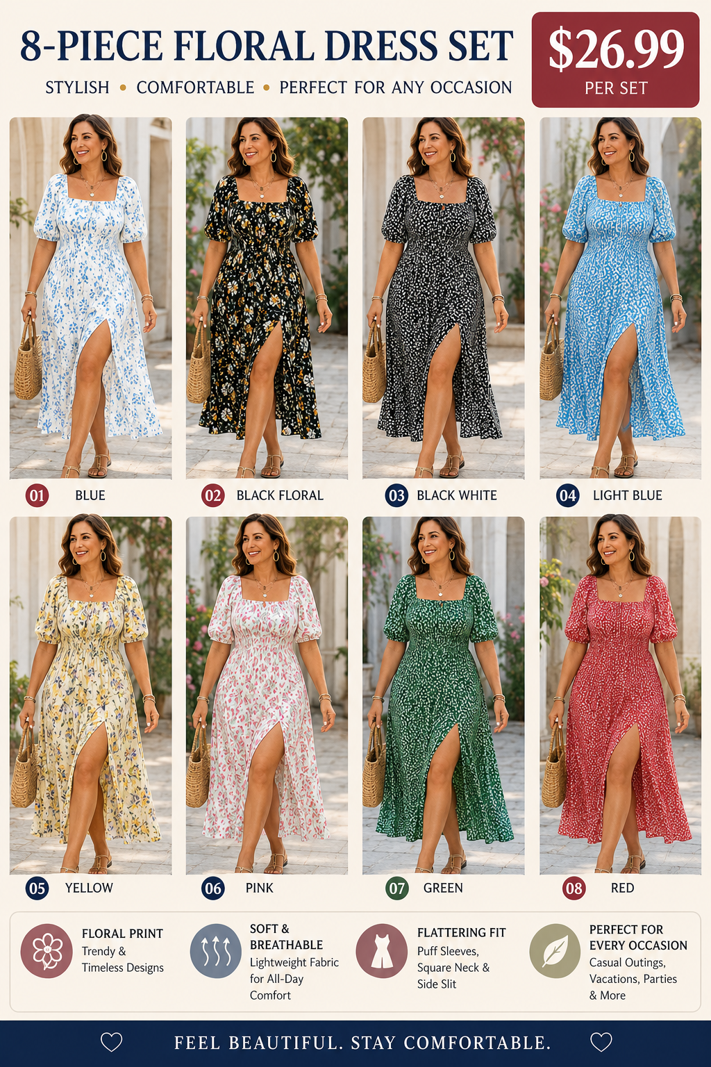 🌴 Your Dream Vacation Dress 🌸 Lightweight • Flowy • Gorgeous 💃
