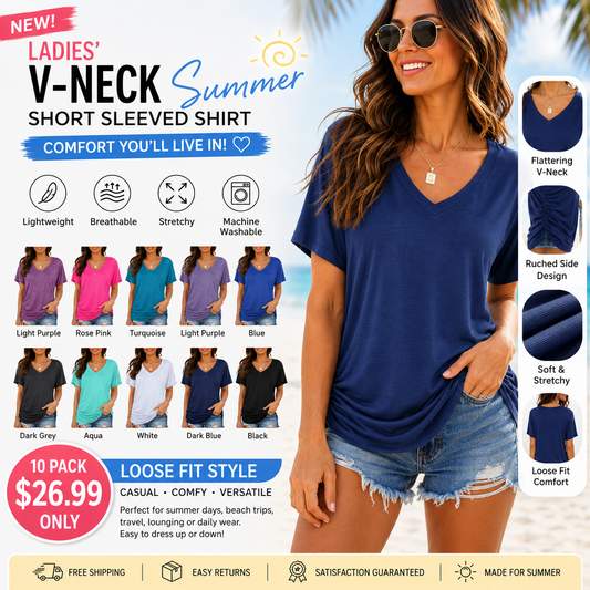 Classic V-Neck Short Sleeve T-Shirt | Ultra-Soft Everyday Essential