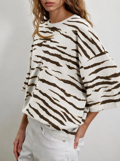 Women's Oversized Half Sleeve T-Shirt – Casual Crew Neck Loose Fit Tunic Tee, Lightweight Summer Boxy Basic Top