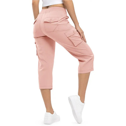Women's Plus Size Cargo Capri Pants – Lightweight Loose Fit Summer Pants