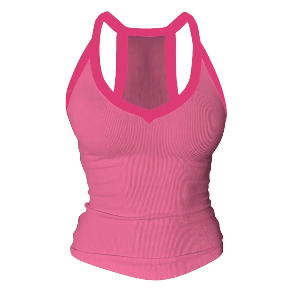 Built-in bust support, sleeveless backless slim-fit basic tank top
