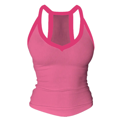 Built-in bust support, sleeveless backless slim-fit basic tank top
