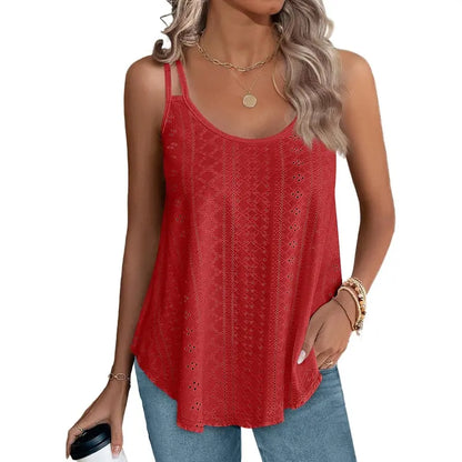 Women's Lightweight Spaghetti Strap Tank Top | Loose Fit Scoop Neck Summer Beach Cami