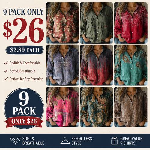 Vintage casual shirt met print voor dames