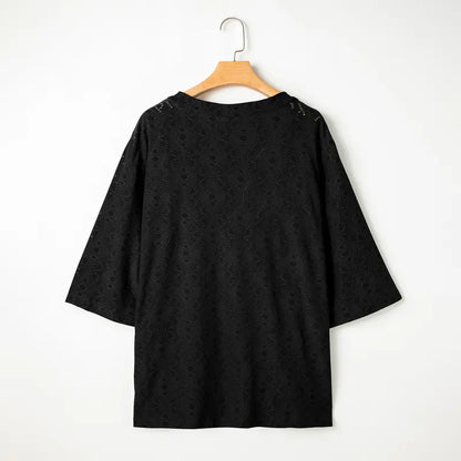 Women's Lightweight Crochet Kimono Cardigan – Open Front Half Sleeve Summer Beach Cover Up