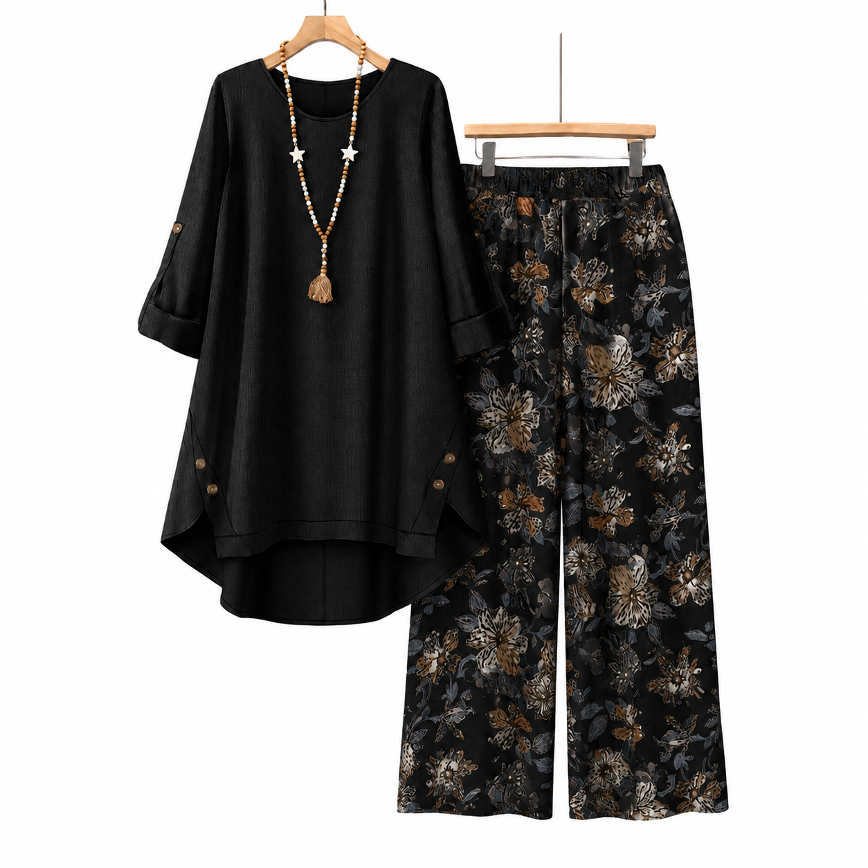 Women's Cotton Linen Half Sleeve Top ＆ Pants Set – Breathable & lightweight