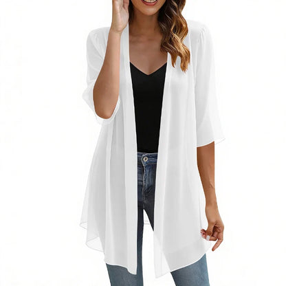 Women's Lightweight Open Front Chiffon Cardigan