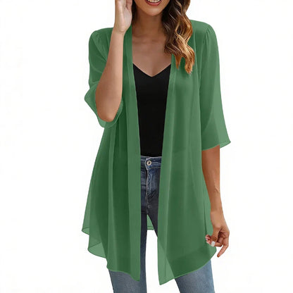 Women's Lightweight Open Front Chiffon Cardigan