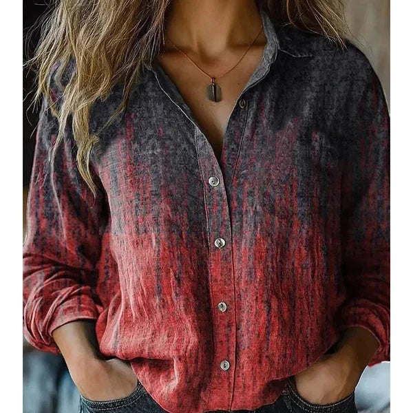 Vintage casual shirt met print voor dames