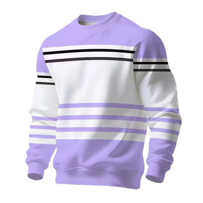 ✨ Easy Everyday Style | Men's Striped Colorblock Long-Sleeve Sweatshirt